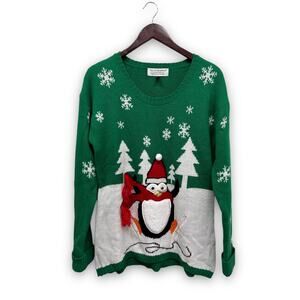 Tiara International Penguin Christmas Sweater XL